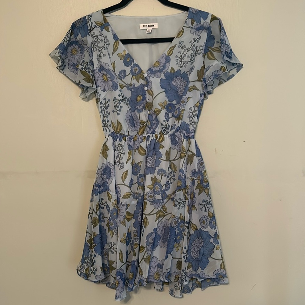 Steve Madden blue floral print dress size XS